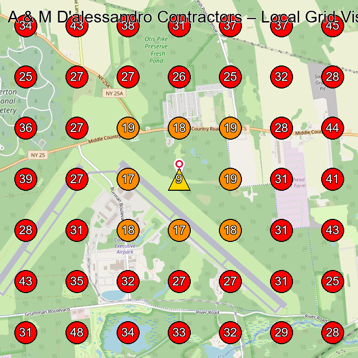 A & M D'alessandro Contractors GeoGrid visibility map for Masonry Contractor in None